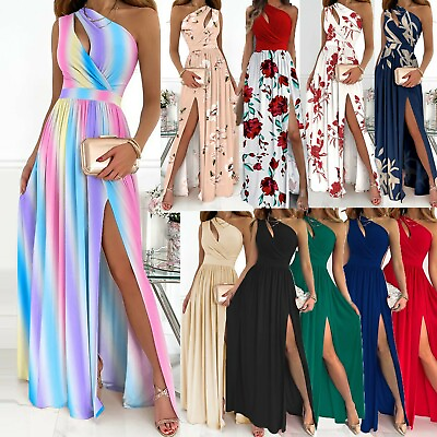 #ad Women Maxi Dress Long Holiday High Side Slit Floral Print Ladies Summer Sundress $23.27