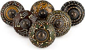 #ad #ad Cabinet Knobs for Dresser Drawers Indian Handmade Assorted Mix Design 6 $26.31