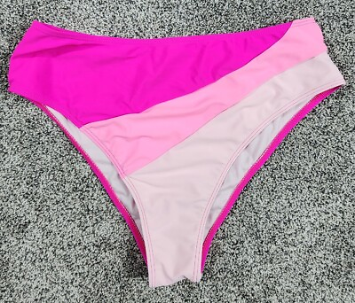 #ad Brief Bikini Bottoms Swimwear Womens Size Large Pink $10.50