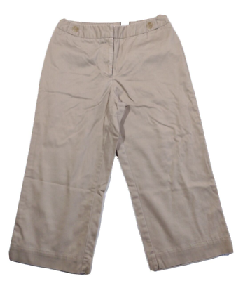 Worthington Capris Womens Size 4 Tan stretch chinos khakis wide straight cropped $19.99
