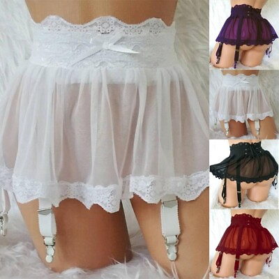 #ad High Qualtiy Womens Lace High Waist Mini Skirt Lingerie Skirts Underwear 1 Piece C $20.77