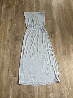 #ad Gap Strapless Maxi Dress Size XS Blue Elastic Waist Ruching Long Classic Line $14.25