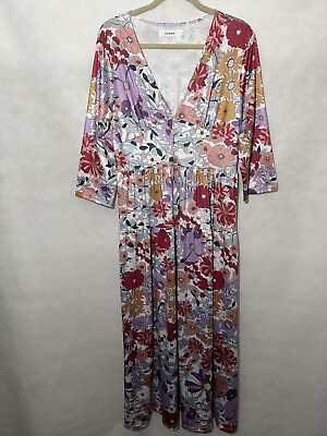 #ad Womens Fashion Maxi Dress 3 4 Sleeve Size Large $14.99