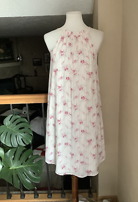 NWT LOFT Womens Pink Floral SWING DRESS Tropical Resort Vacation Beach Size M $21.75