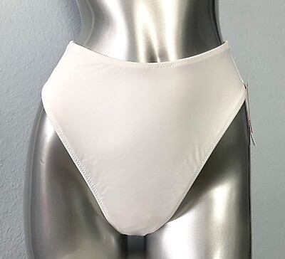 Victorias Secret Swim Bikini Bottom White Laurito High Waist Cheeky VS Nwt $21.24