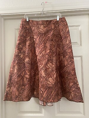 #ad New Peruvian Connection Women’s Pima Cotton Midi A line skirt brown sz. 14 Large $34.00