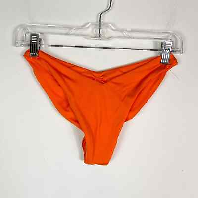 #ad Frankies Bikinis NWOT Women#x27;s Haven High Cut Bikini Bottoms Orange Size S $47.60