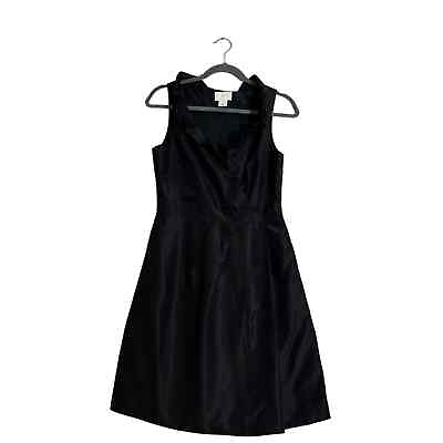 #ad J.Crew Black 100% Silk Little Black Cocktail Dress 4 $50.00