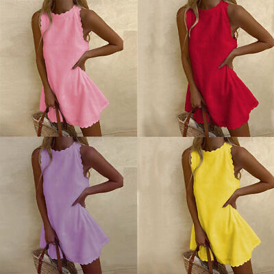 #ad Dresses Holiday Women Sexy Sundress Plus Beach Size Dress Sleeveless Casual $20.25