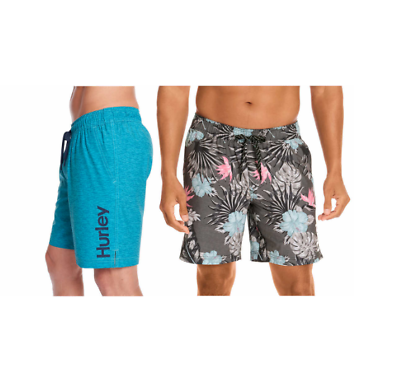 #ad NEW Hurley Men#x27;s 4 Way Stretch Comfort Regular Fit Swim Shorts Variety #374 $18.85