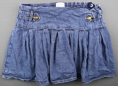 #ad Girl#x27;s Place Jean Skort Skirt Ruffled Adjustable Waistband Size 14 25 Waist $39.00