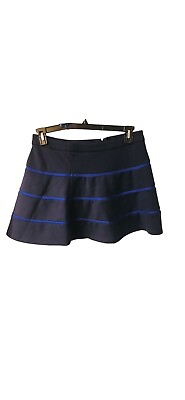 #ad Forever 21 Women Blue Flare Lined Mini Contemporary Skirt Size L $10.00