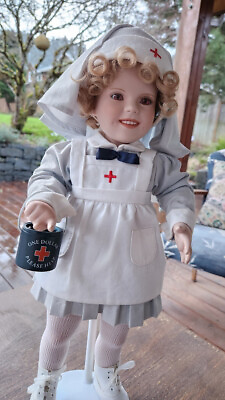 #ad #ad Shirley Temple Porcelain Doll; Red Cross; Great Condition with COA $39.95