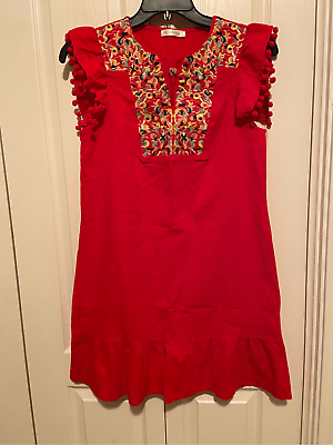 #ad Women Boho Embroidered Mini Dress Casual $24.00