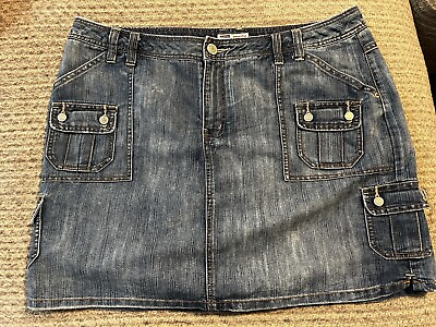 #ad Faded Glory Denim Skort Skirt with Shorts Plus Size 18W Zip Fly 100% Cotton $15.00