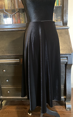 Calvin Klein Womens Skirt Black Velvet Uneven Hem Low in Front sz 16 $89.50 NWT $20.49