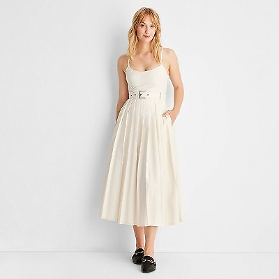 Women#x27;s Strappy Pleated Midi Dress Future Collective with Reese Blutstein $11.99