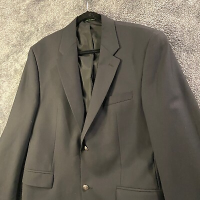 #ad #ad Ralph Ralph Lauren Blazer Mens 42R Black Wool Vintage Dillards Canada Sportscoat $34.88