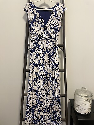 #ad Jessica Howard Blue Floral Maxi Dress Size 6 $49.99