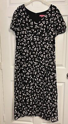 #ad Betsy Johnson Lined Maxi Dress Cherries Print Plus Size 20 $48.00