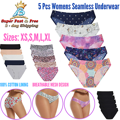 #ad Womens Underwear Panty Comfortable Seamless Breathable Low rise Bikini 5 Pack $26.79