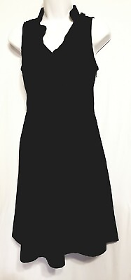 #ad EXPRESS LBD Little Black Dress Sz 4 Side Zip Ruffle Front Cocktail Party Work $11.48