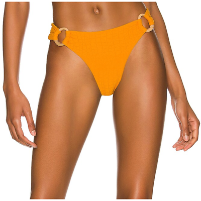#ad Revel Rey Cora Bikini Bottom Cara Cara Orange Croc LARGE Cheeky Texture Ring NEW $58.00