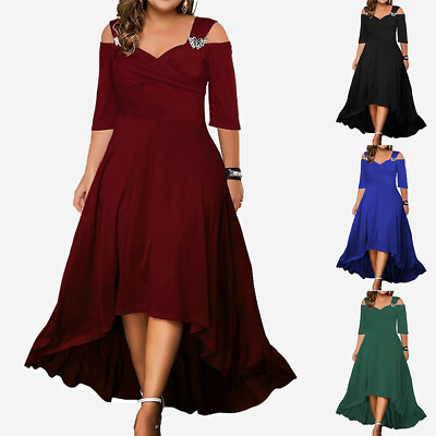 #ad Plus Size Womens Party Maxi Dress Ladies Cocktail Evening Prom Swing Ball Gown $40.39
