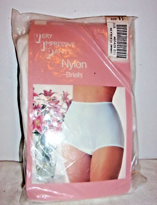 #ad SEARS VERY IMPRESSIVE PANTY LADIES WOMENS NYLON BRIEFS WHITE PACK 3 PAIR SIZE 11 $38.00