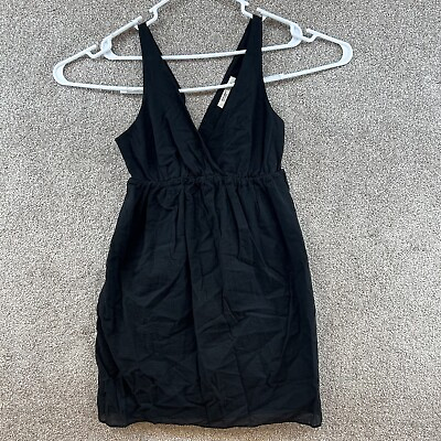Old Navy Women#x27;s Fit amp; Flare Tank Dress Black Knee Length V Neck Summer Size M $9.09