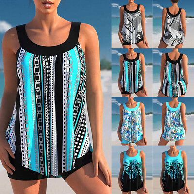 #ad Sexy Women Tankini Set Shorts Padded Swimsuit Swim Beach Bathing Suit Holiday US $27.83