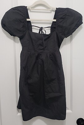 Le Lis Puff Sleeve Babydoll Black Dress $19.99