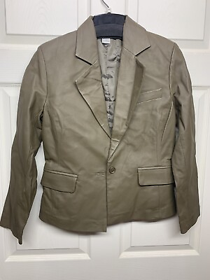 #ad Vintage Santa Fe Vintage Green Leather Skirt Suit Size 4 $104.99