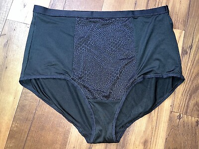 #ad Warners Black Panties Womens XXL Brief Full Coverage Silky Polyester $8.40