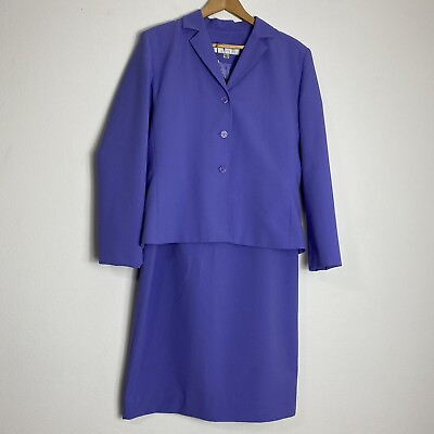 #ad Pret A Porter Purple Skirt Suit 14 $30.00