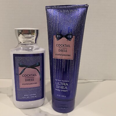 #ad 2pc Cocktail Dress Crystal Peonies Ultra Shea Cream amp; Lotion Bath Body Works $19.95