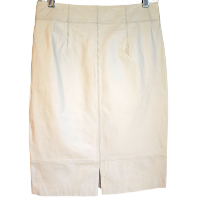 #ad Bagatelle Genuine Leather Cream White Pencil Skirt $67.95