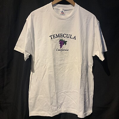 Temecula California Vtg Shirt Sz L Mens White AAA Alstyle Apparel Activewear $10.00