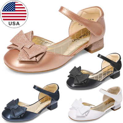 DREAM PAIRS Little Girls Low Heel Bow Ballet Flats Wedding Party Dress Shoes $25.99