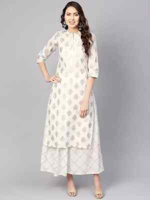 #ad Beautiful Rayon Kurta Skirt Set Women Bollywood Salwar Kameez Kurti Party Wear $29.03