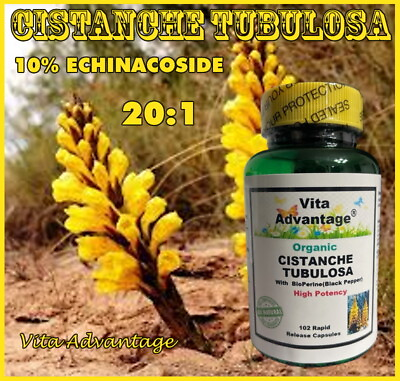 Organic CISTANCHE TUBULOSA High Potency 20:1 extract 102 Capsules $19.99