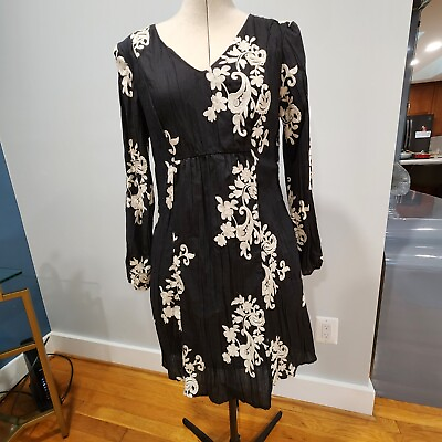 #ad black dress with embroidery design $22.99