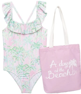 Kensie Big Girls Beach Day Swimsuit and Beach Tote Bag Bundle Swimwear UPF 50 $9.99
