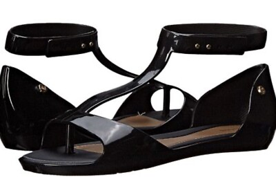 #ad Melissa Optical Flat Sandal Black Size 7 $24.99
