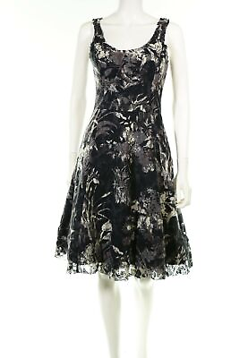TRACY REESE 134090 Womens Dark Grey Floral Lace Sleeveless Cocktail Dress Size 8 $77.40
