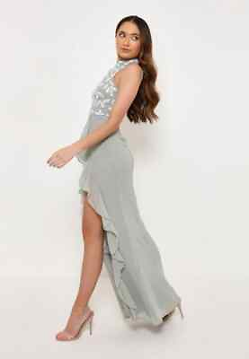 Beauut Orla Sage Embellished Maxi Party Dress Bridesmaid Occasion Cocktail 12 GBP 39.19