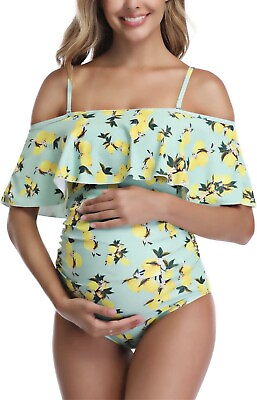 #ad MEDIUM Maternity Swimsuit One Piece Swimwear for Pregnant Maternity Tankini NWT $27.99