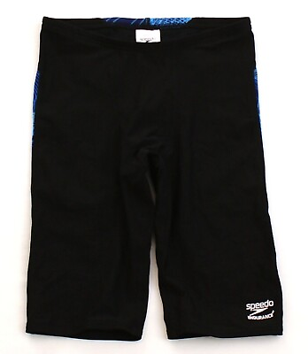 Speedo Black amp; Blue Endurance Cyclone Strong Jammer Swimsuit Men#x27;s Size 30 NWT $52.49
