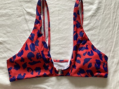 #ad Women’s Bikini Top Red Blue Large Shade amp; Shore NWT Nude Metallic Bottom Large $14.50