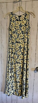 #ad My Michelle Women 5 6 Yellow Sleeveless Floral Maxi Dress Vintage 90#x27;s $17.99